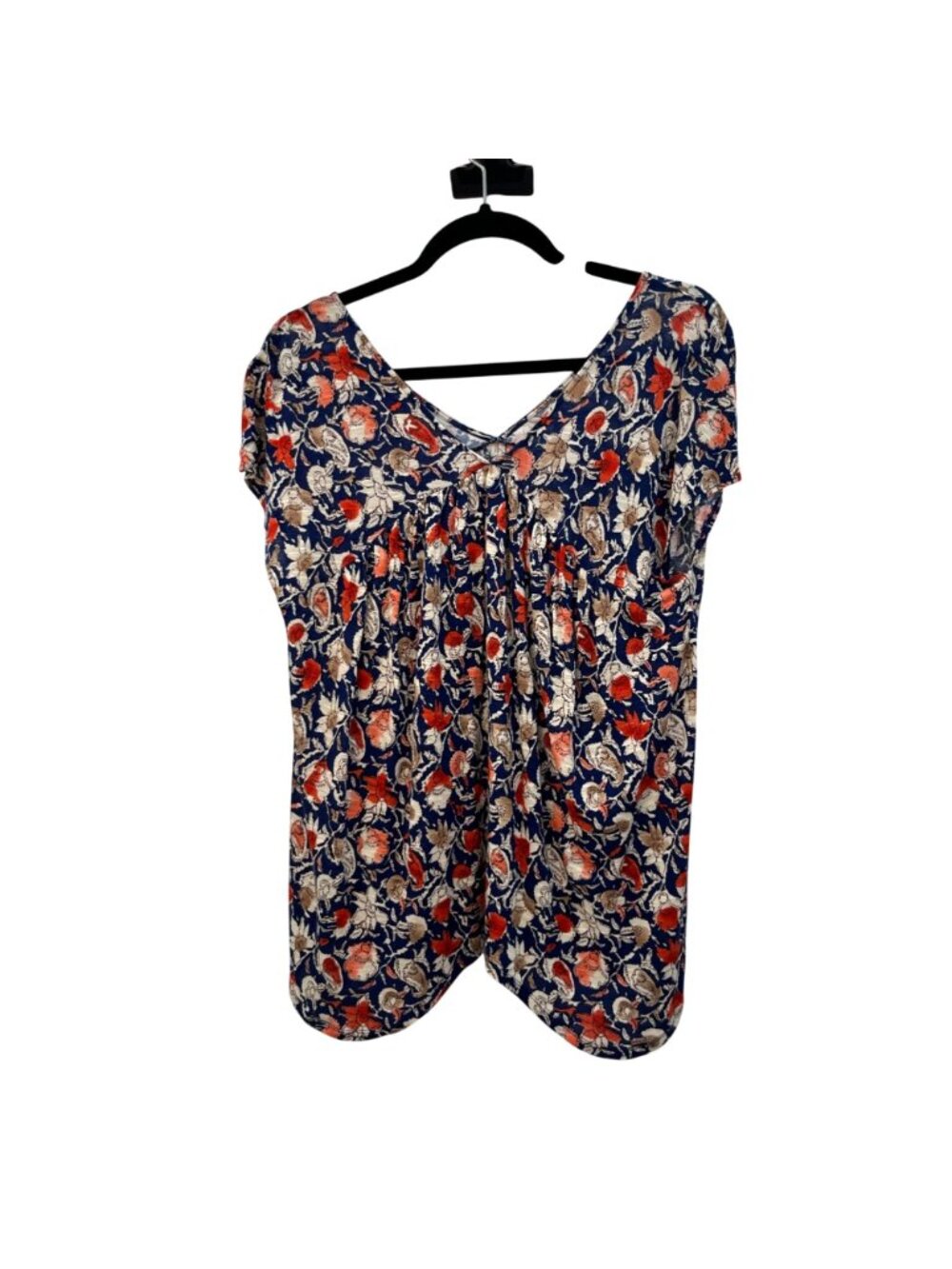 Lucky Brand Womens L Floral V Neck Boho Blouse Soft Lightweight Used - Picture 2 of 14